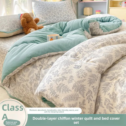 A-Class Double-Layer Thiened Warmth Blanket Core for Renting Houses Spring Autumn Winter Use Home Bedroom Dormi Four-Pi...