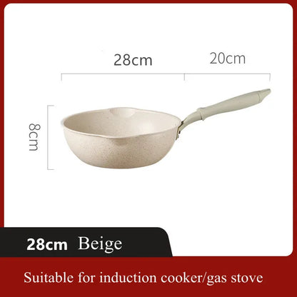 Durable Non-Stick Deep Wok Pan Frying Pan Maifan Stone Home Steak Pancake Cooking Pots Skillet Saucepan Kitchen Cookware Utensil
