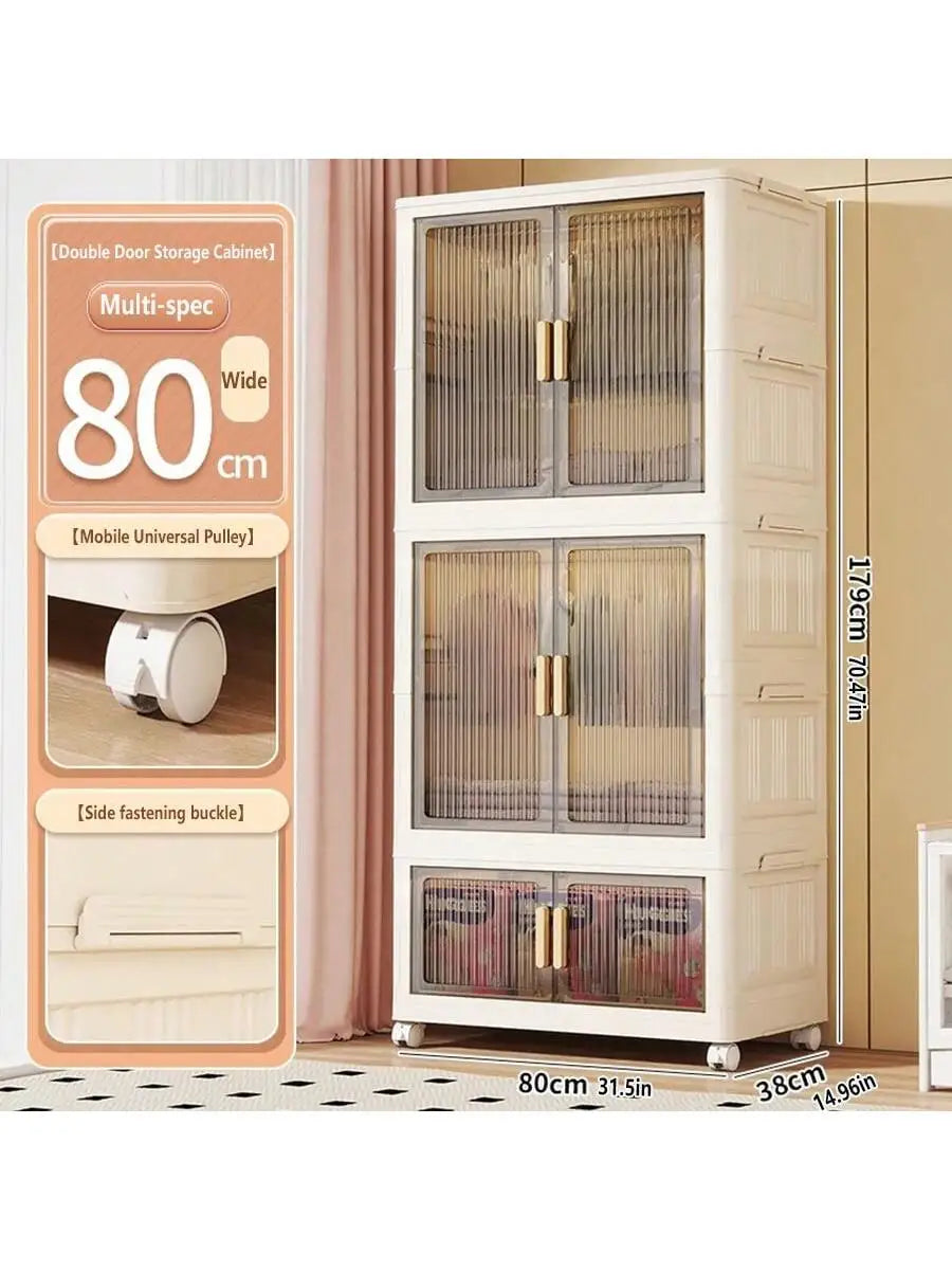 Large Capacity Multifunction Storage Cabinet Dustproof Wardrobe Folding Home Organization Solution