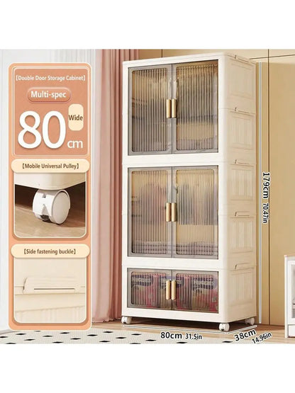 Large Capacity Multifunction Storage Cabinet Dustproof Wardrobe Folding Home Organization Solution