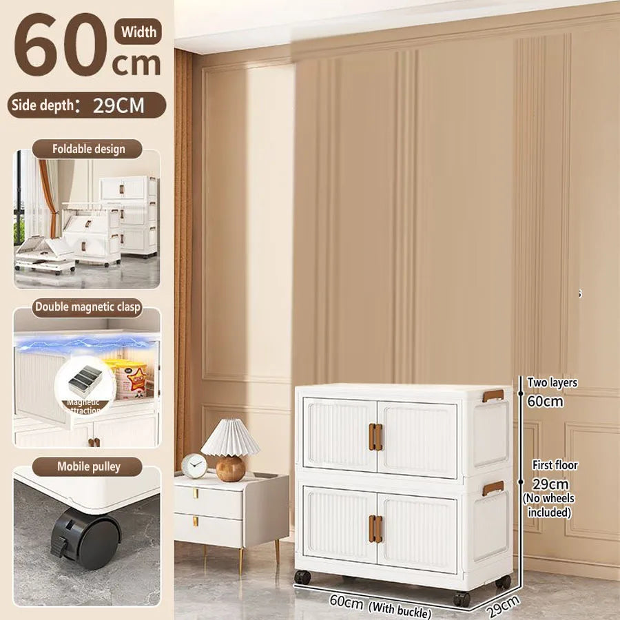 Folding Storage Cabinet Multi-Scene Storage Cabinet Wall-Mounted Kitchen Bathroom Bedroom Living Room Organizer