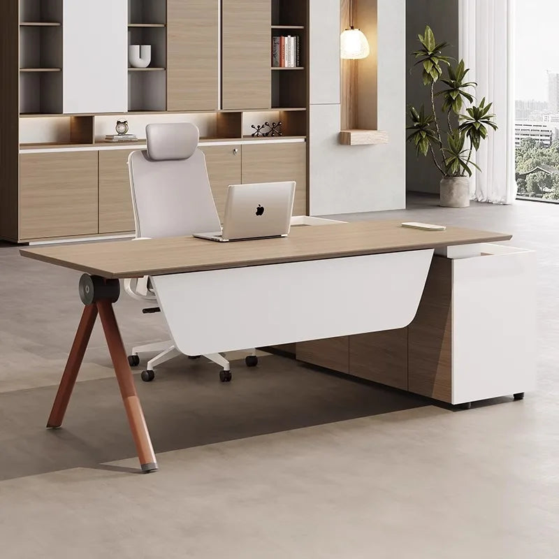 Mini CEO Luxury Office Furniture Modern Executive Desk Simple Director Table Solid Wood Modular Office Table Elegant Wooden