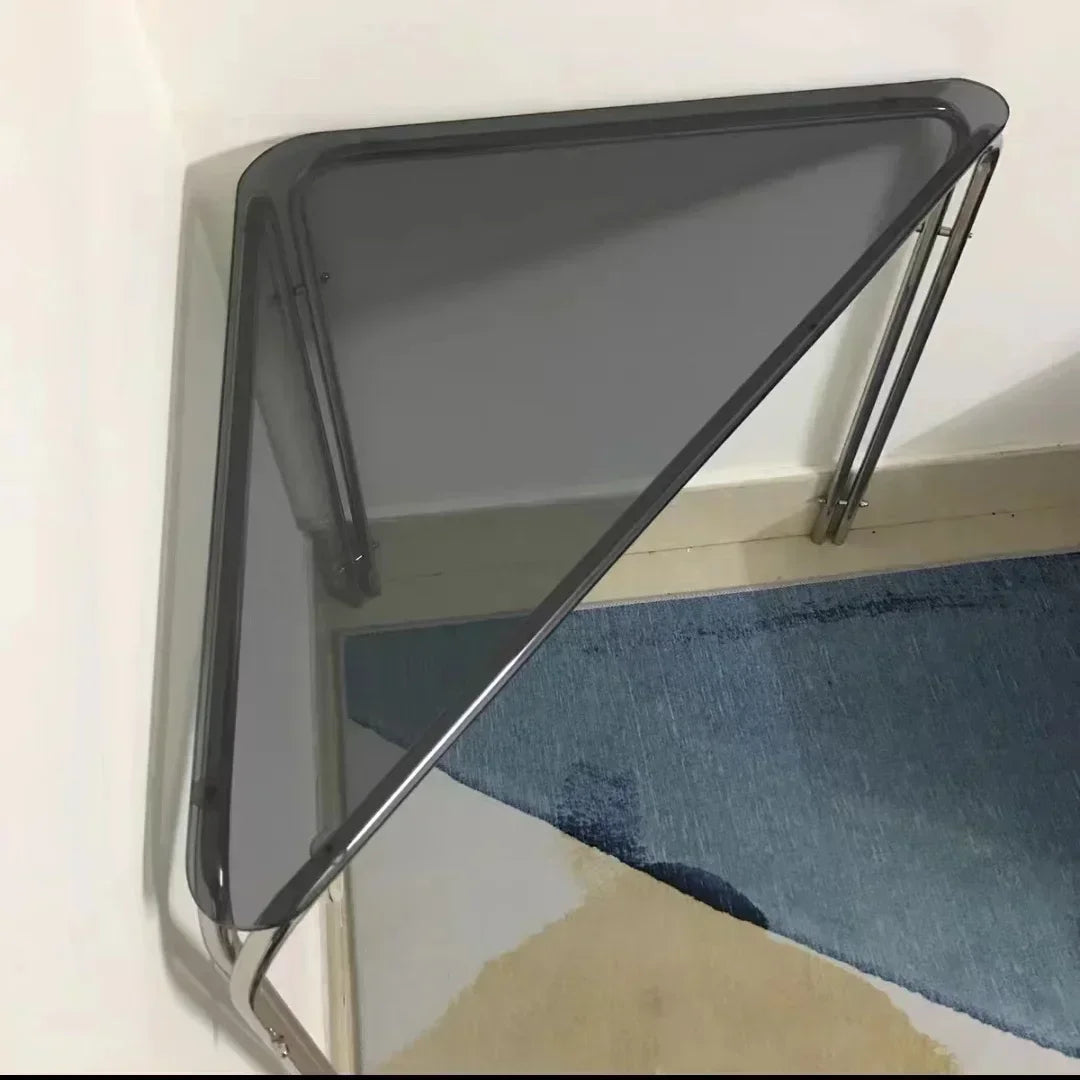 Corner Table Simple Triangle Nook Computer Electroplated Metal Small Apartment Desk Stainless Steel Light Luxury Home Furniture