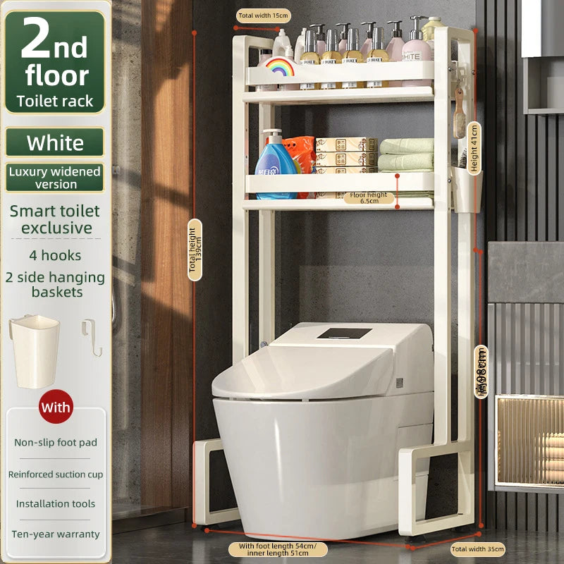 Cabinet Bathroom Standing Holder Over The Toilet Storage Rack Balcony Floor Toilet Rack Multi-Functional Toilet Simple Storage