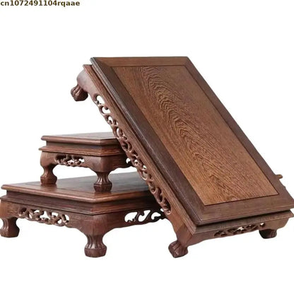 Miniature Wood Table, Natural Solid Wood Base for Diorama, Dollhouse, Model Displays, DIY Crafts, Home Decor Tea Sets Pedestal