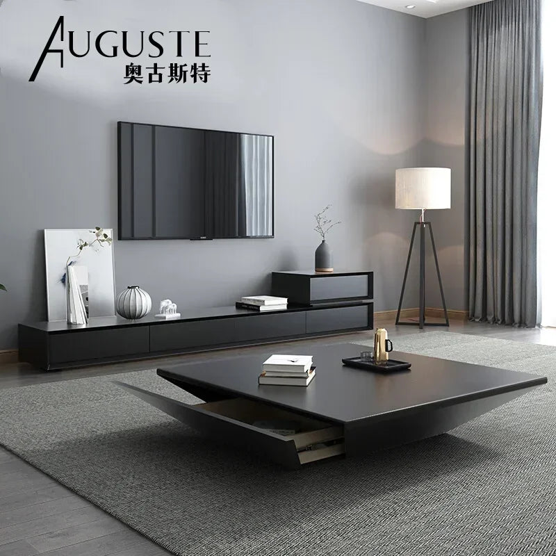 Nordic Modern Simple Square Creative Living Room TV Cabinet and Tea Table Combination