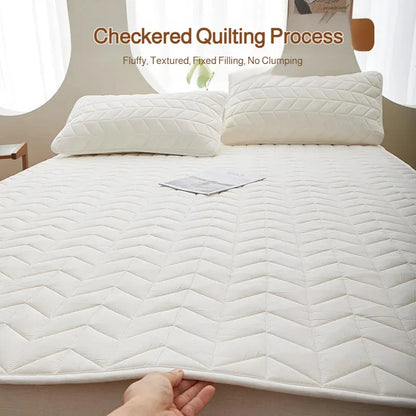 Thin Mattress Protector Slip-Resistant Cotton Bedding Cover Dirt-Proof Soft Pad for Home Dorm Bed Topper