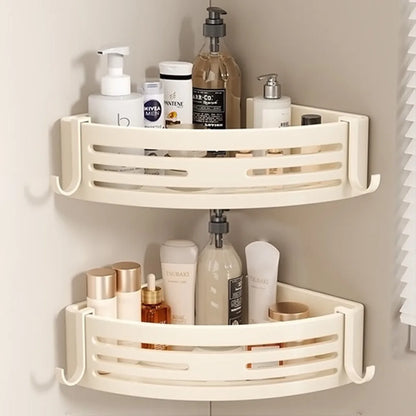Elevated Bathroom Storage Rack Triangular Toilet No Drilling Corner Shower Hanging Shelf Wall Mounted Bathroom Accessory