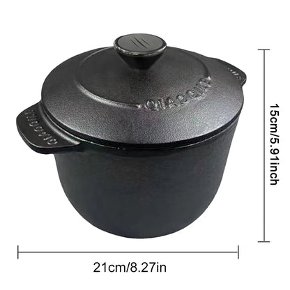 Cast Iron Rice Cooker Deepened Rice Pot Induction Compatible Thickened Rice Stewpot Dutch Oven Cooking Utensils