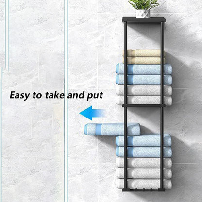 Bathroom Storage Holders Metal 3-tier Shelf Storage Holders Multifunctional Towel Holder Racks Wall Organizer Racks Home Decor