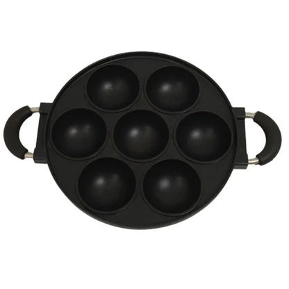 7 Hole Cake Cooking Pan Cast Iron Omelette Pan Non-stick Cooking Pot Breakfast Egg Cooking Pie Cake Mold Cookware Kitchenware