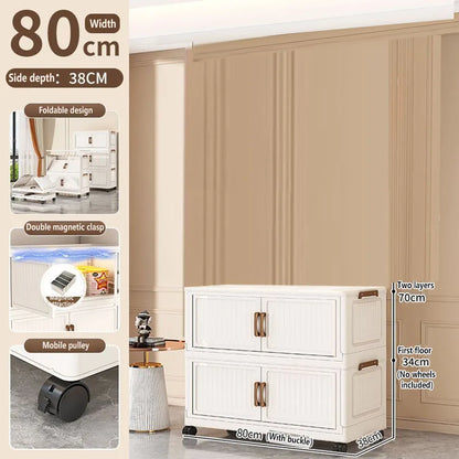 Folding Storage Cabinet Multi-Scene Storage Cabinet Wall-Mounted Kitchen Bathroom Bedroom Living Room Organizer