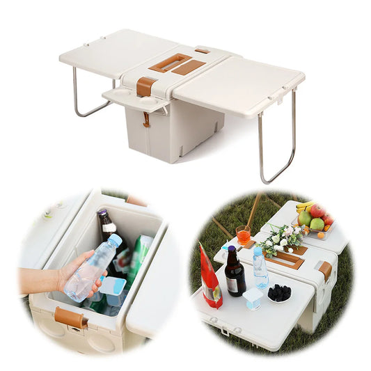 Multifunctional Camping Folding Table Camping Storage Box Folding Camping Table Trunk Organizer Camping Box for Outdoor Picnic