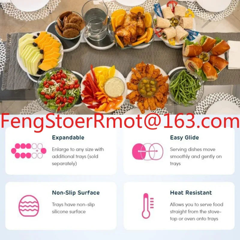 Stainless steel and plastic rotating tray rack, manual operation desktop