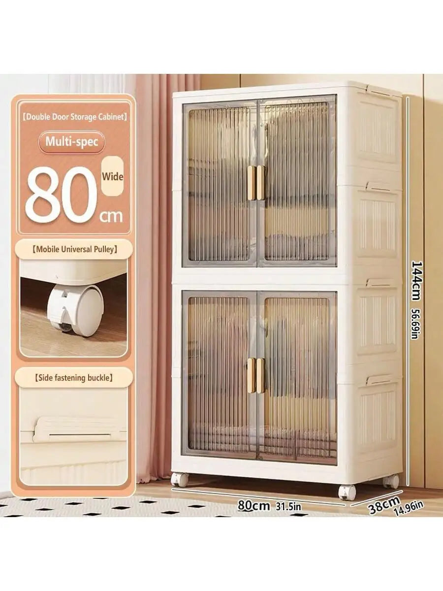 Large Capacity Multifunction Storage Cabinet Dustproof Wardrobe Folding Home Organization Solution