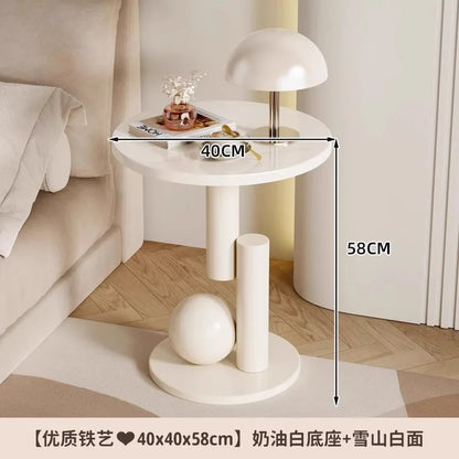 Living room sofa, small coffee table, side cabinet, living room home, light luxury bedside table, balcony, simple and creative