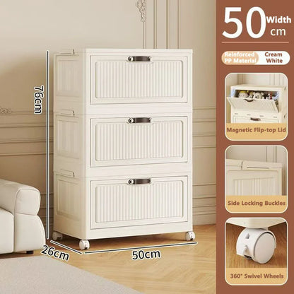 Transparent Foldable Storage Cabinet Large Capacity Refrigerator Storage Box Multi-Specification Multifunction Kitchen Organizer