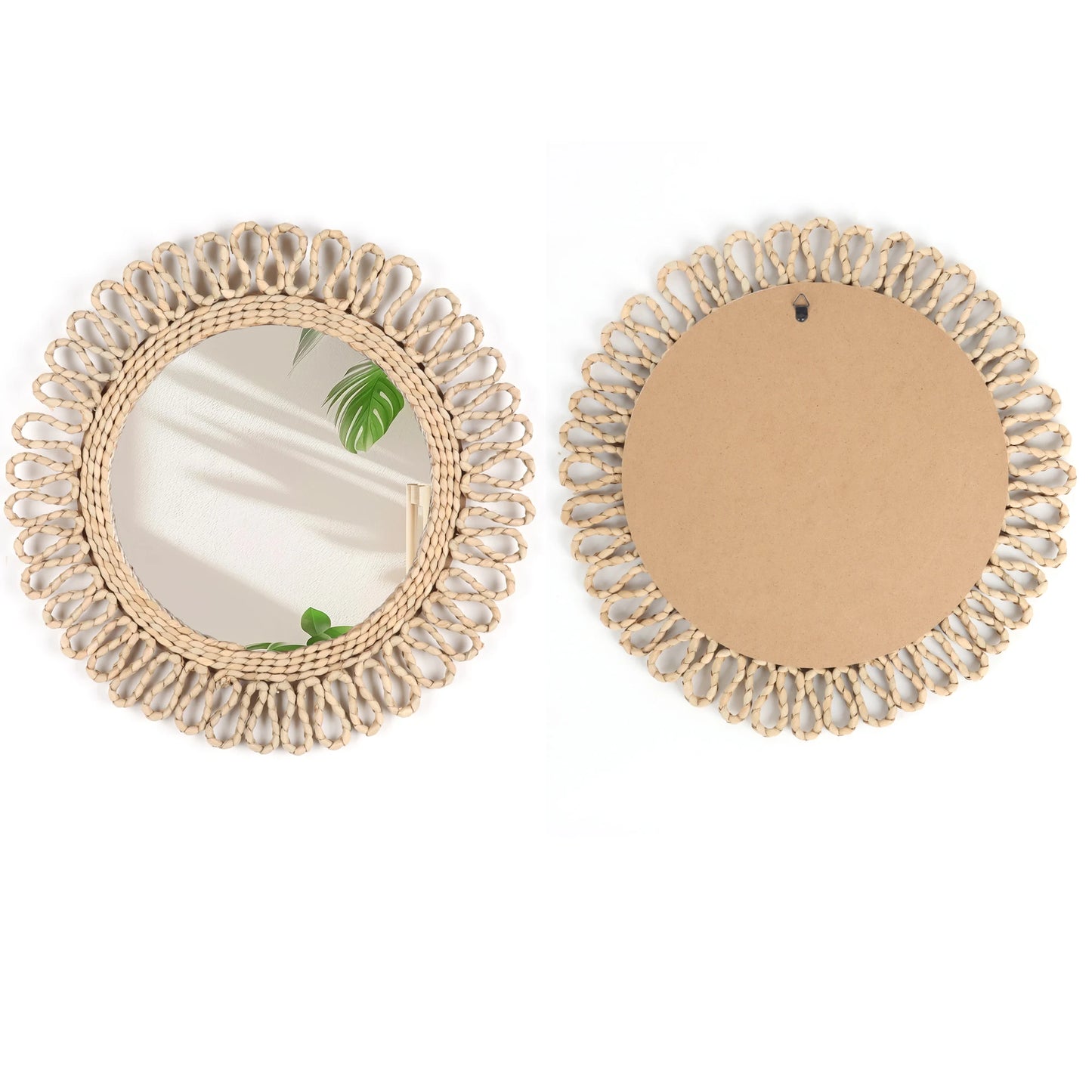 Bohemian circular wall woven decorative Mirror Homestay style wall hanging decoration hotel living room bedroom pendant
