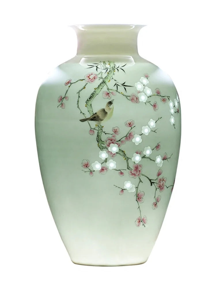 Vase ceramics underglaze color hand-painted plants high-end retro suitable home livingroom flower arrangement light luxury sense