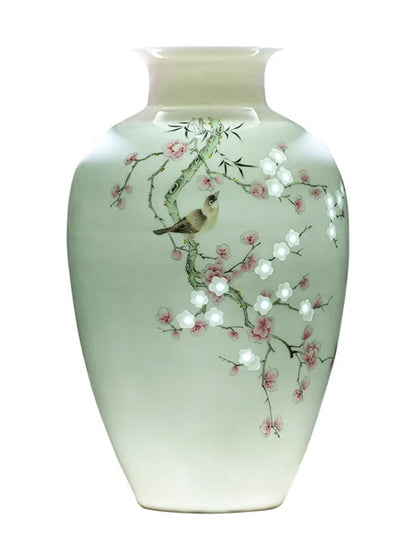 Vase ceramics underglaze color hand-painted plants high-end retro suitable home livingroom flower arrangement light luxury sense