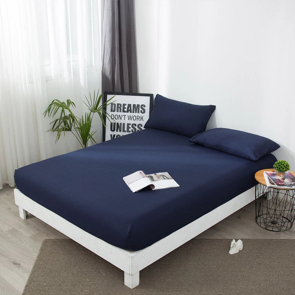 100% Waterproof Fitted Bed Sheet with Elastic Band Anti-slip Cover Mattress Protector for Single Double King Queen160 180 200