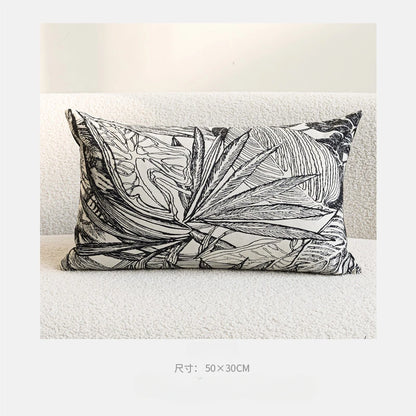 Modern Luxury Lumbar Pillow Cover 12x20in High Density Embroidered Jacquard Pillow Covers Decorative Home Decor for Sofa Bedroom