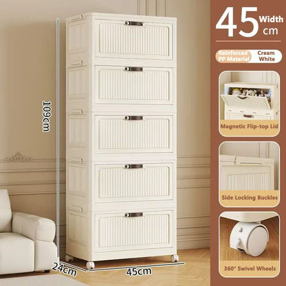 Transparent Foldable Storage Cabinet Large Capacity Refrigerator Storage Box Multi-Specification Multifunction Kitchen Organizer