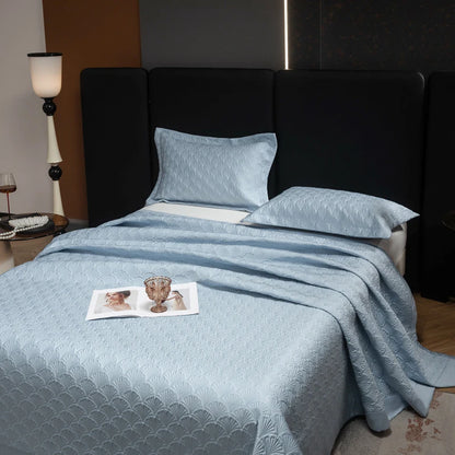 3Pcs Luxury Lyocell Cotton Soft Silky Embossing Quilted Bedspread, Bed Cover, Mattress Topper Coverlet, Bed Sheet, Pillowcases