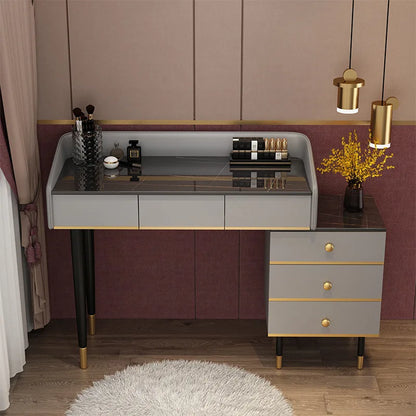 Modern Simple Bedroom Dressing Table Ins Style Storage Dressing Table Integrated Light Luxury Dressing Table Makeup Cabinet