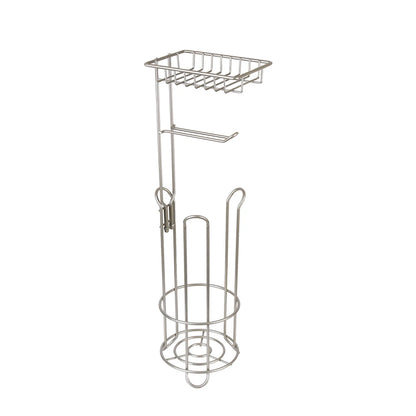 Bathroom Paper Roll Vertical Storage Basket Toilet Paper Holder Stainless Steel For Phone Tissue Multifunctional Storage Shelf