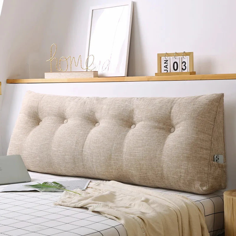 Large Triangular Headboard Wedge Bed Rest Reading Pillow Backrest Positioning Support Bolster Cushion with Removable Cover