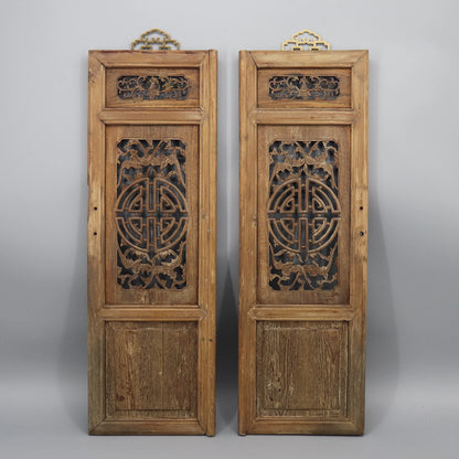 Old wooden carvings,  Set of 2 old panels, wall hangings, Chinese anique