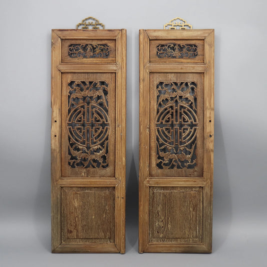 Old wooden carvings,  Set of 2 old panels, wall hangings, Chinese anique