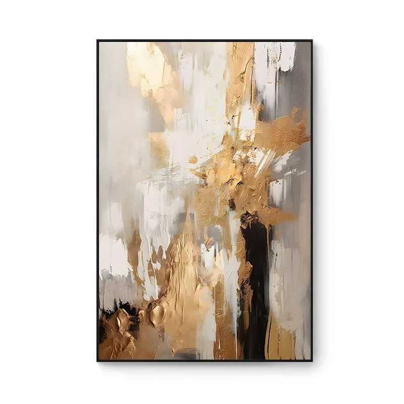 100% Hand Painted，Gold, Grey, Beige, Black ,Textured Painting, Acrylic Abstract Oil Painting, Wall Decor Living Room, Office Wal