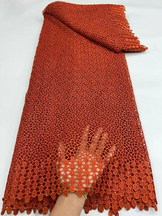 luxury African Guipure Cord Lace Fabric 2026 High Quality Nigerian Water Soluble Lace Fabrics 5 Yards For Wedding Dresses Party