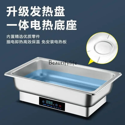 05110V US Stainless Steel Electric Heating Buffet Furnace Flap Square Furnace