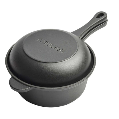Cast Iron Pan Cooker Pot with Skillet Lid BBQ Steak Pot Stewpot for Home Kitchen