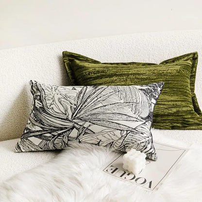 Modern Luxury Lumbar Pillow Cover 12x20in High Density Embroidered Jacquard Pillow Covers Decorative Home Decor for Sofa Bedroom