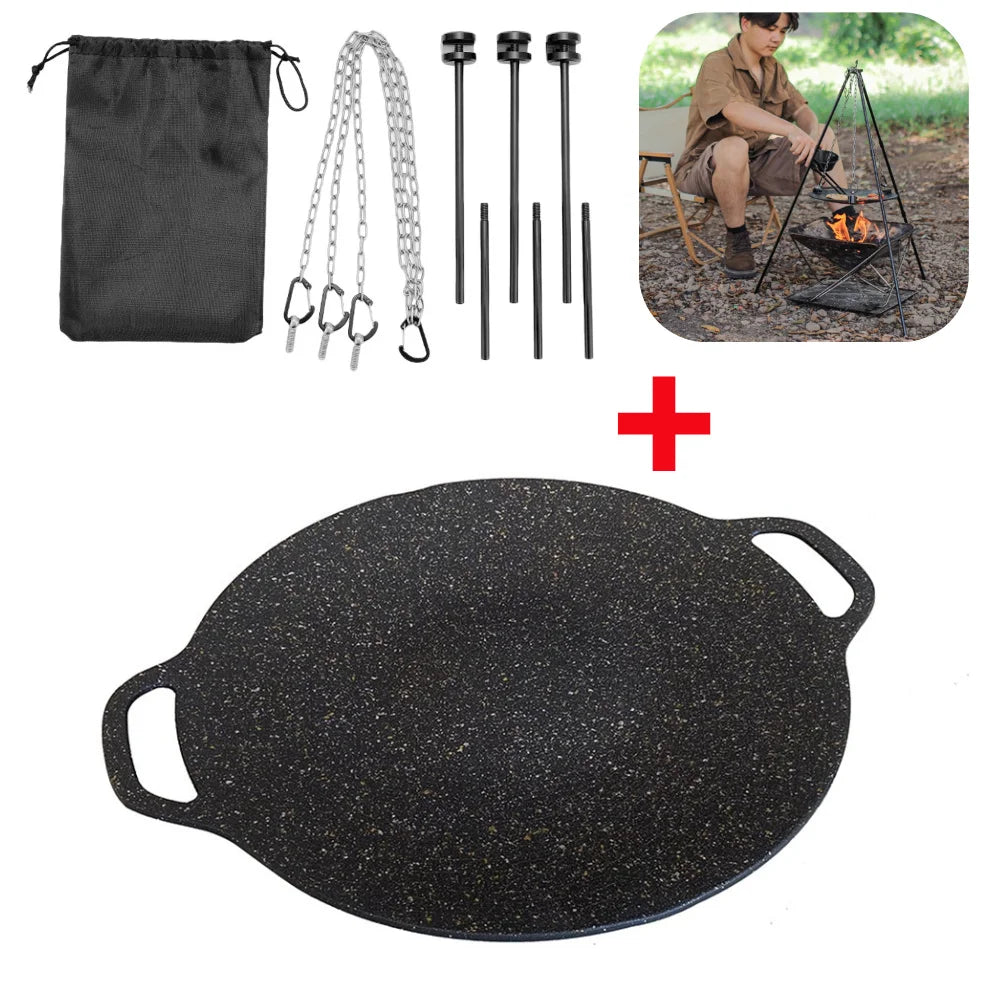 Grilling Pan Non-stick Baking Dishes Pans Multi-purpose Induction Cooker for Outdoor Camping Kitchen Bakeware Household Tools