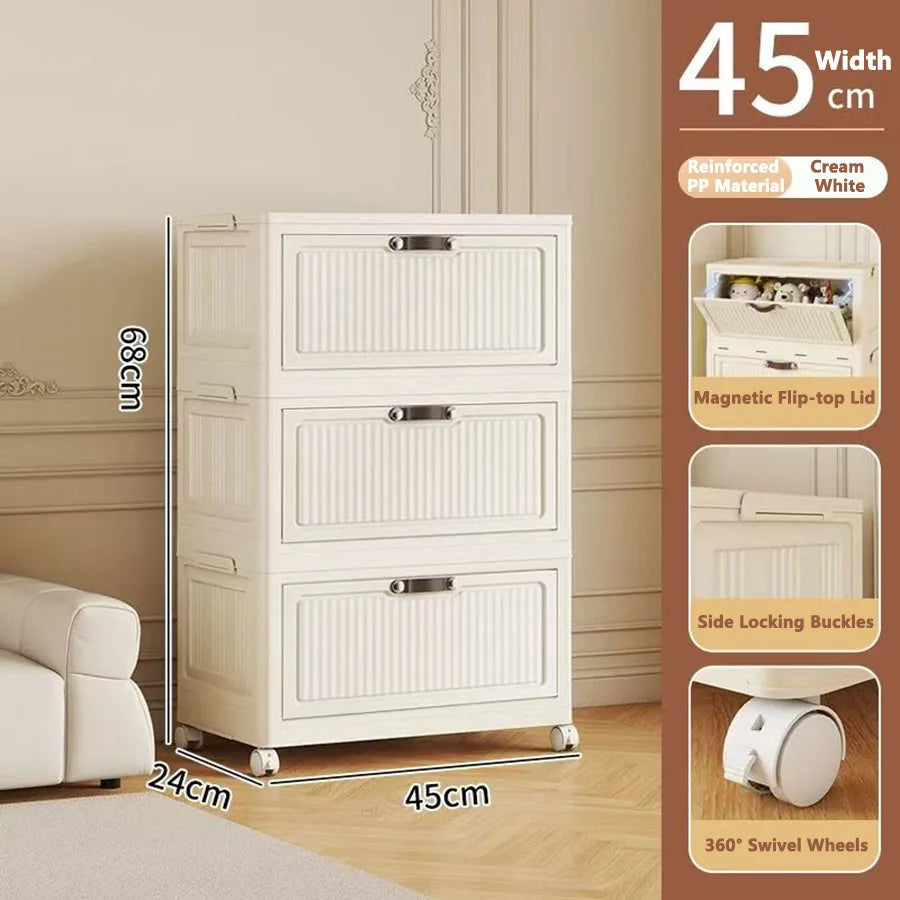 Transparent Foldable Storage Cabinet Large Capacity Refrigerator Storage Box Multi-Specification Multifunction Kitchen Organizer