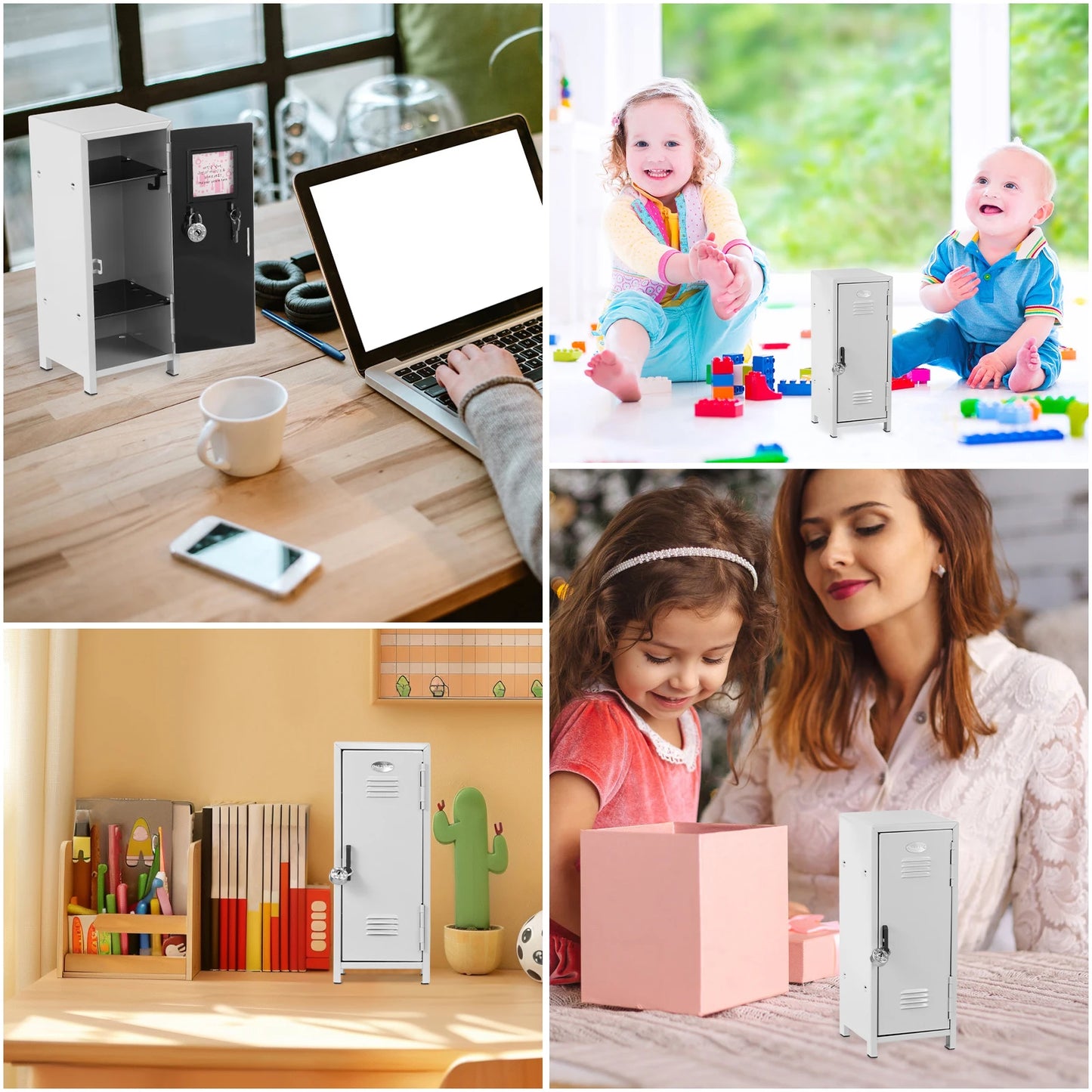 Iron Storage Box Dormitory Storage Cosmetics Paper Money Keys Bank Cards and Other Desktop Small Items Mini Locker Cabinet