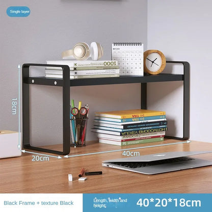 Shelf Desktop Storage  Bookshelf Student Document Shelf  Computer Racks Tiered Cabinet Office Accessories Stationery Holder