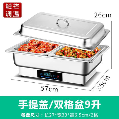 05110V US Stainless Steel Electric Heating Buffet Furnace Flap Square Furnace