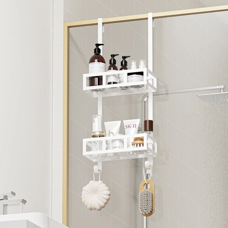 Space-Efficient Simple Bathroom Hanging Basket Non-Punching Shower Gel And Shampoo Storage Drain Water Rack for Bathroom Organiz