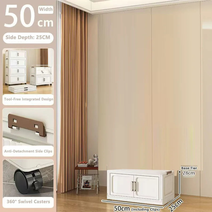 Storage Cabinet No Installation Required Organization Cabinet for Babies and Children Clothes Organizer Box Snack Plastic Foldable
