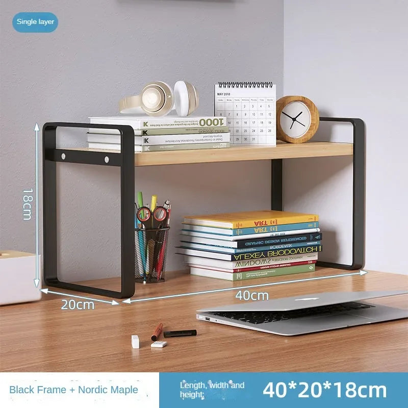 Shelf Desktop Storage  Bookshelf Student Document Shelf  Computer Racks Tiered Cabinet Office Accessories Stationery Holder