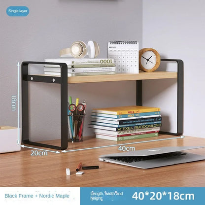 Shelf Desktop Storage  Bookshelf Student Document Shelf  Computer Racks Tiered Cabinet Office Accessories Stationery Holder