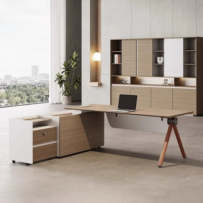 Mini CEO Luxury Office Furniture Modern Executive Desk Simple Director Table Solid Wood Modular Office Table Elegant Wooden