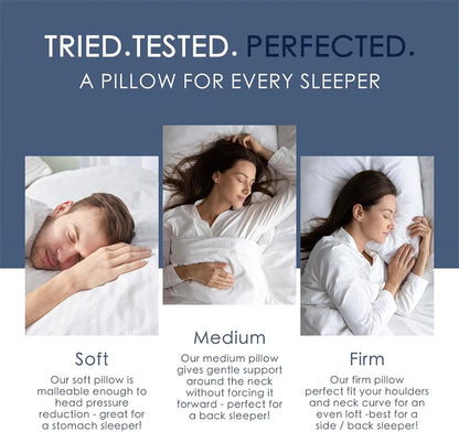2Pcs 95% Goose Feather Down Pillows Neck Pillows for Sleeping 1 Pair Bed Pillow Inserts 100% Cotton Shell Standard Queen King