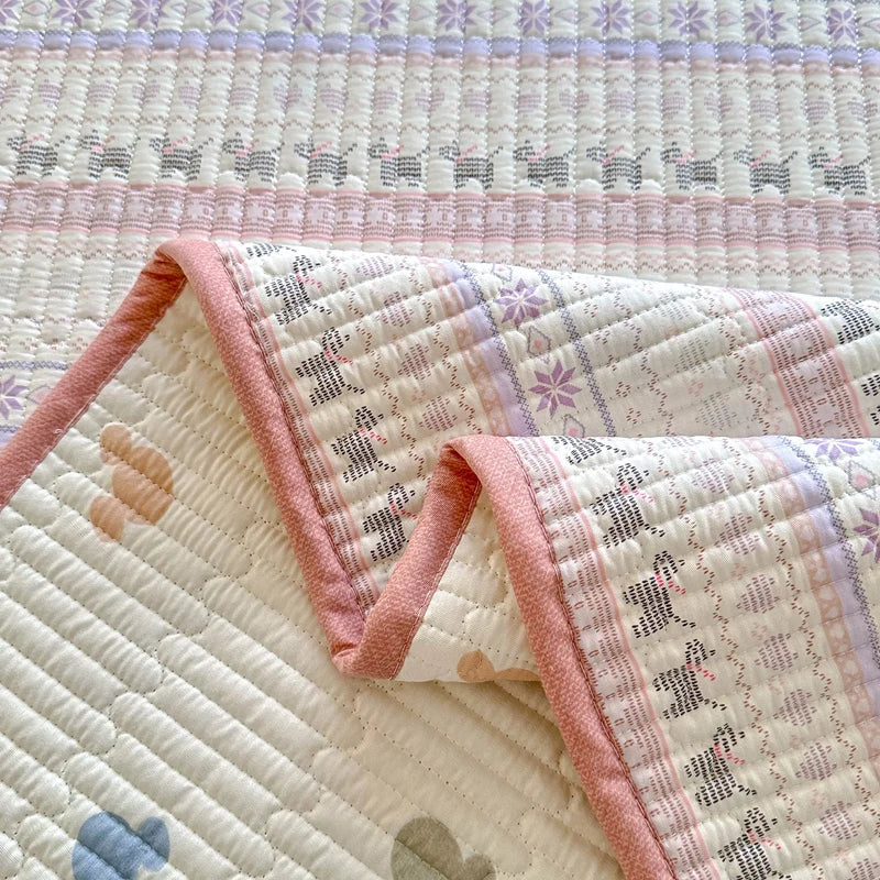 Bonenjoy 1pc Bedspread 100% Cotton Bed Cover Quilted Bed Linen Skin-friendly Bedsheet покрывало на кровать (No Pillowcase)